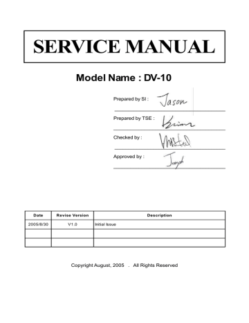 DV-10 SERVICE MANUAL - e-ASP DV-10 SERVICE MANUAL - e-ASP