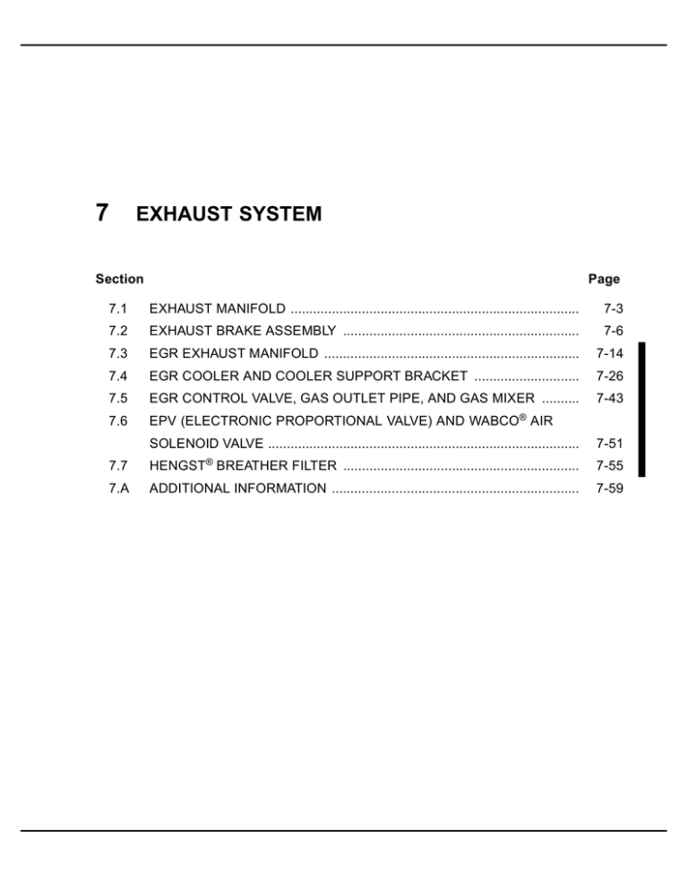 7 EXHAUST SYSTEM 7 EXHAUST SYSTEM
