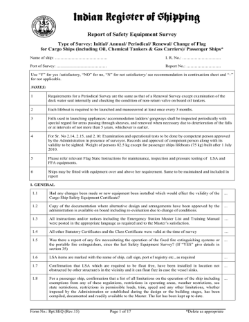SEQ Report - Indian Register of Shipping SEQ Report - Indian Register of Shipping