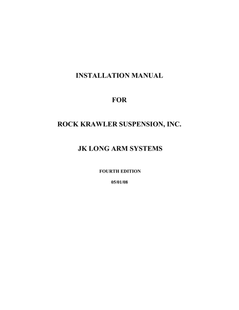 installation manual for rock krawler suspension installation manual for rock krawler suspension