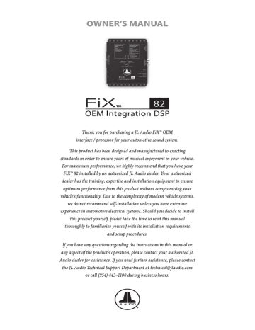 JL Audio FiX 82 Owner's Manual | Manualzz JL Audio FiX 82 Owner's Manual | Manualzz