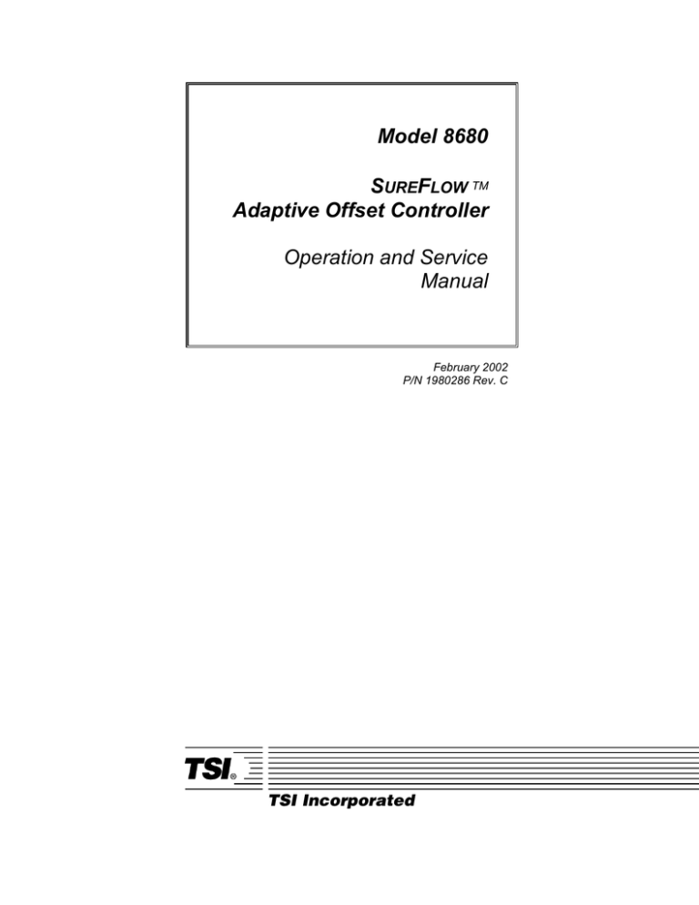 Model 8680 SureFlow Adaptive Offset Controller Operation Model 8680 SureFlow Adaptive Offset Controller Operation