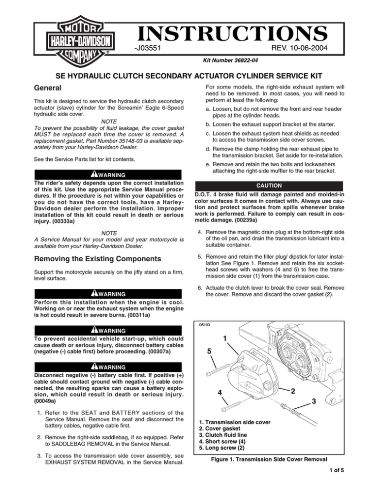 INSTRUCTIONS - Harley INSTRUCTIONS - Harley