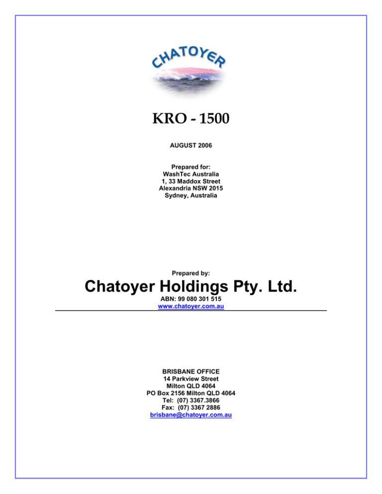 Chatoyer Holdings Pty. Ltd. Chatoyer Holdings Pty. Ltd.