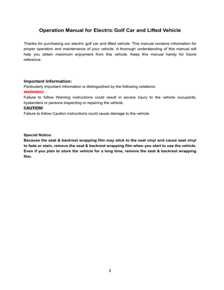 View the User Manual - Star Electric Vehicles View the User Manual - Star Electric Vehicles