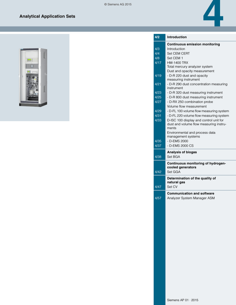 Analytical Application Sets - Automation Technology Analytical Application Sets - Automation Technology