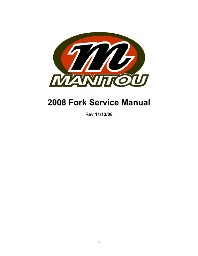 2008 Fork Service Manual 2008 Fork Service Manual