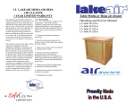 lakeair LA-Table M(230v) Operating and Service Manual