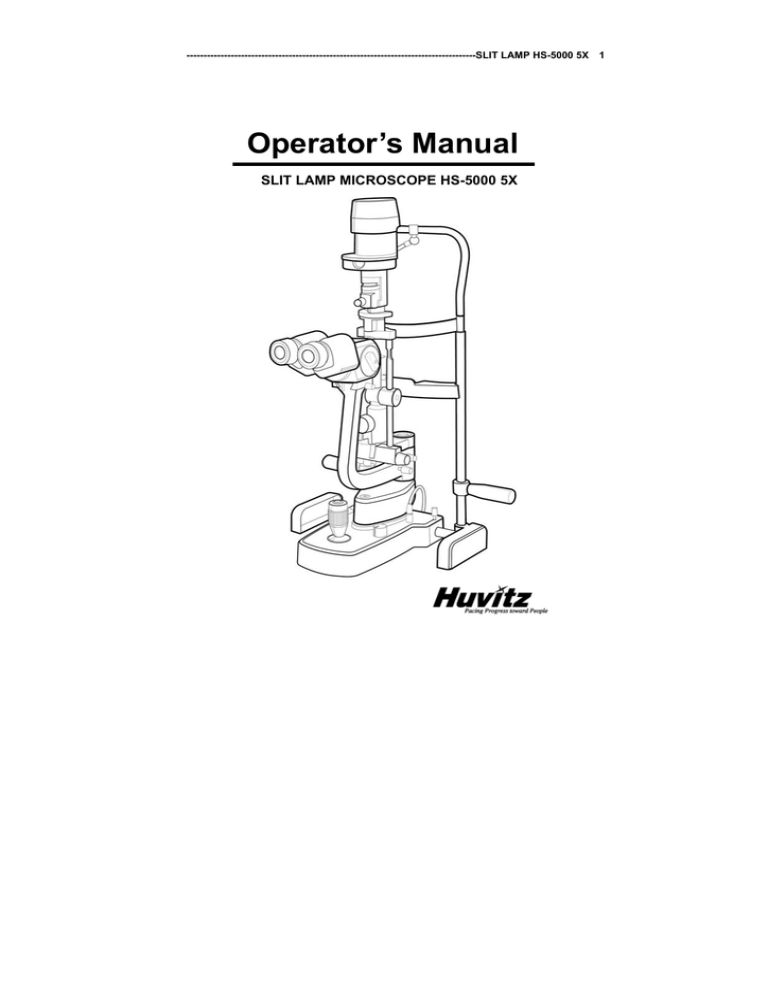 Slit Lamp without IMS and Software HS-5000 5X Huvitz Slit Lamp without IMS and Software HS-5000 5X Huvitz