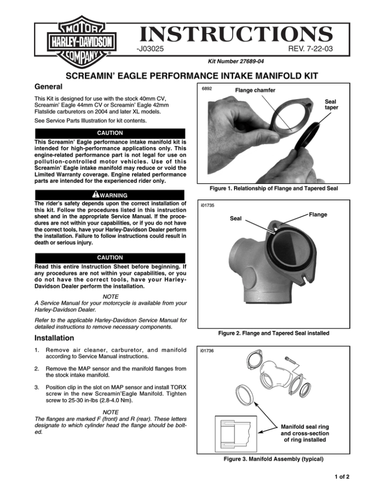 INSTRUCTIONS - Harley INSTRUCTIONS - Harley