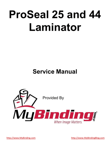 Laminating Pressure Adjustment. ProSeal 44, 25 | Manualzz