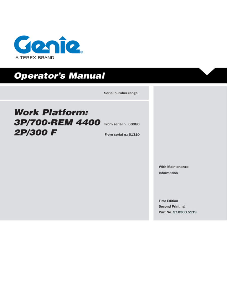 3P/700-REM 4400 from SN 60980 (PN 57.0303 3P/700-REM 4400 from SN 60980 (PN 57.0303