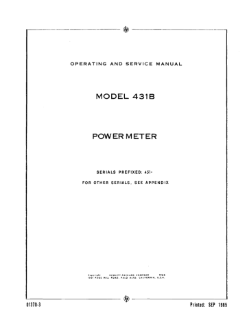HP 431-PowerMeter-1 HP 431-PowerMeter-1