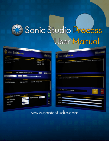 Sonic Studio Process User Manual | Manualzz