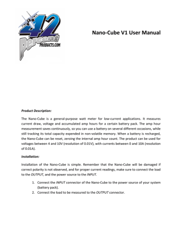 Nano-Cube V1 User Manual - DL Engines and Hobby Australia Nano-Cube V1 User Manual - DL Engines and Hobby Australia