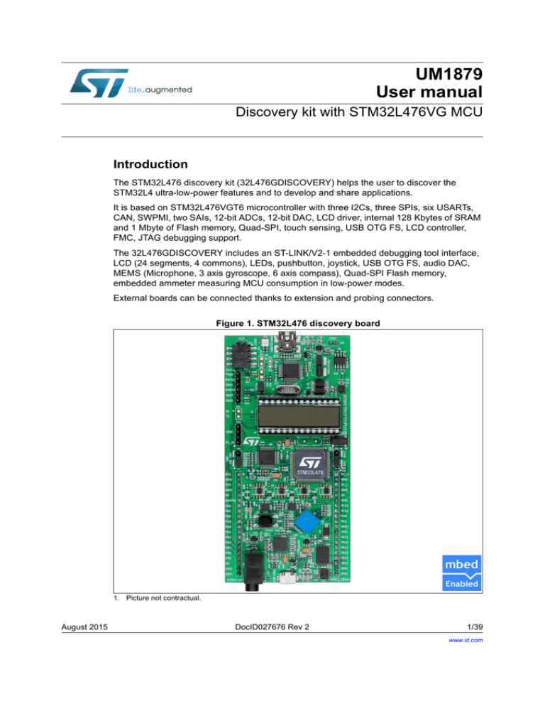 Discovery kit with STM32L476VG MCU Discovery kit with STM32L476VG MCU