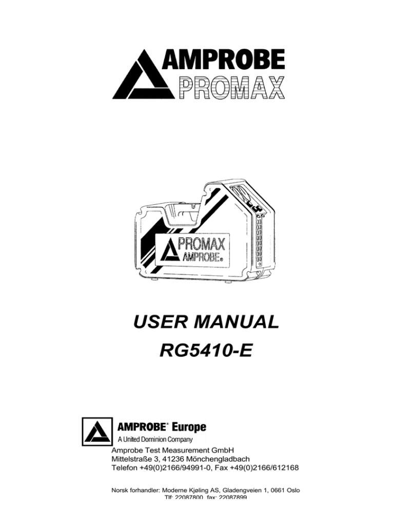 USER MANUAL RG5410-E USER MANUAL RG5410-E