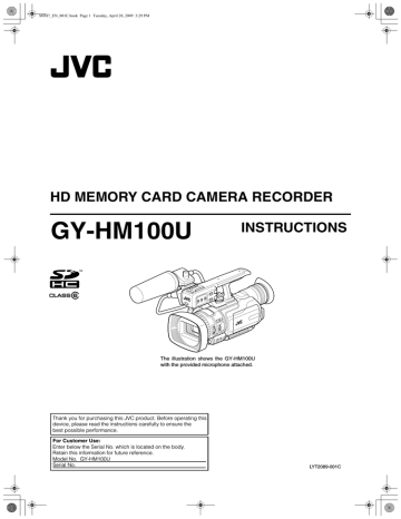 JVC GY-HM100U Manual - Arlington Community Media, Inc. | Manualzz