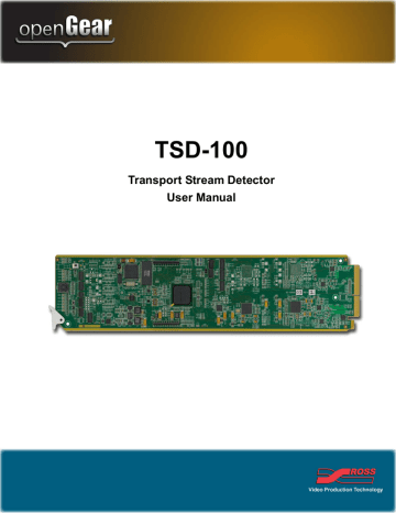 TSD-100 User Manual | Manualzz