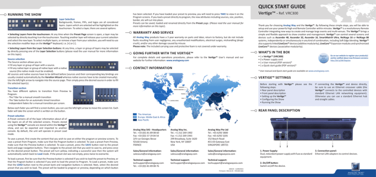 QUICK START GUIDE QUICK START GUIDE