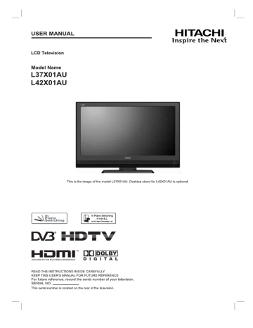 Hitachi L42X01AU User manual | Manualzz