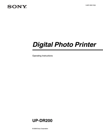 Sony UP-DR200 User Manual Sony UP-DR200 User Manual