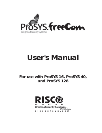 Risco ProSYS 128, ProSYS 40 User manual Risco ProSYS 128, ProSYS 40 User manual