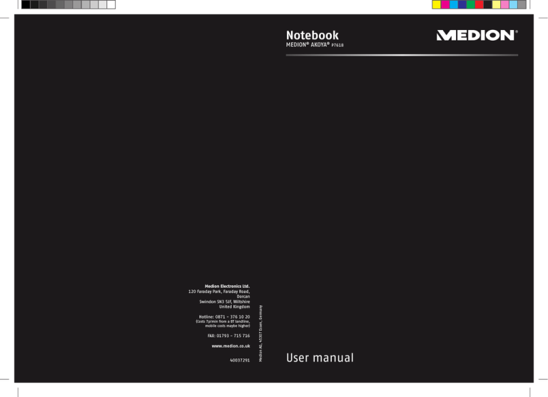 Medion Notebook AKOYA P7618 User manual Medion Notebook AKOYA P7618 User manual