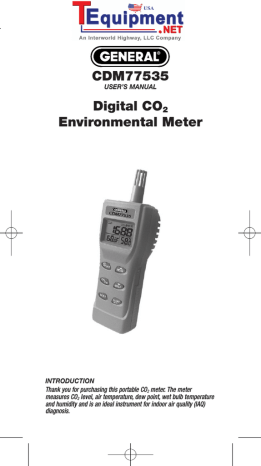 CDM77535 Digital CO2 Environmental Meter | Manualzz