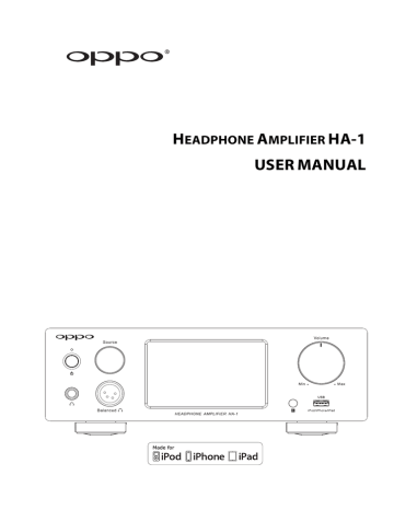 Oppo HA-1 User manual Oppo HA-1 User manual