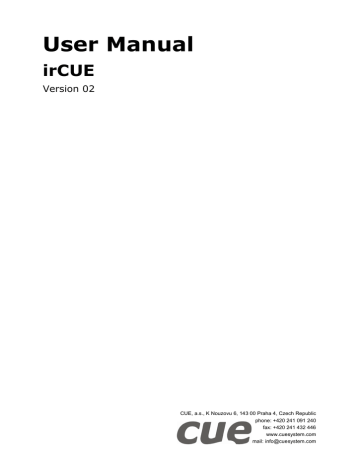 CUE irCUE User manual | Manualzz CUE irCUE User manual | Manualzz