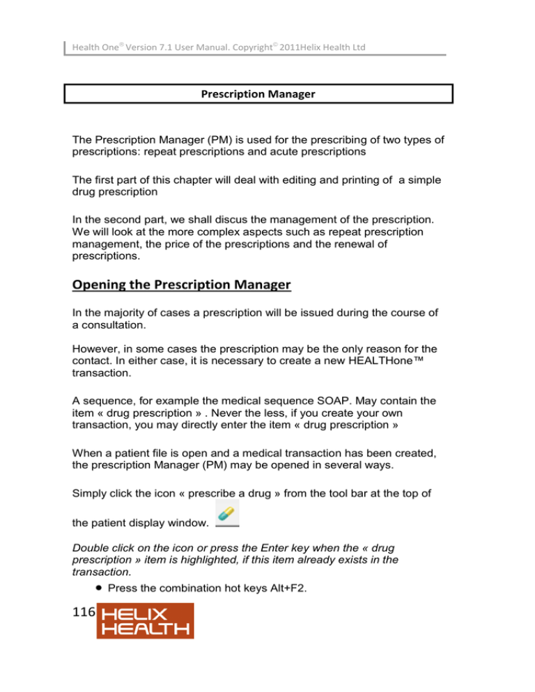 Prescription Manager 7 0 Prescription Manager 7 0
