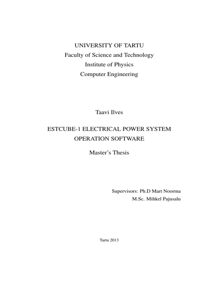 UNIVERSITY OF TARTU Faculty of Science and Technology UNIVERSITY OF TARTU Faculty of Science and Technology