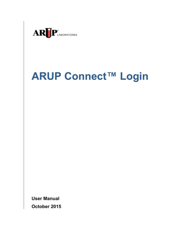 ARUP Connect™ Login Manual | Manualzz ARUP Connect™ Login Manual | Manualzz