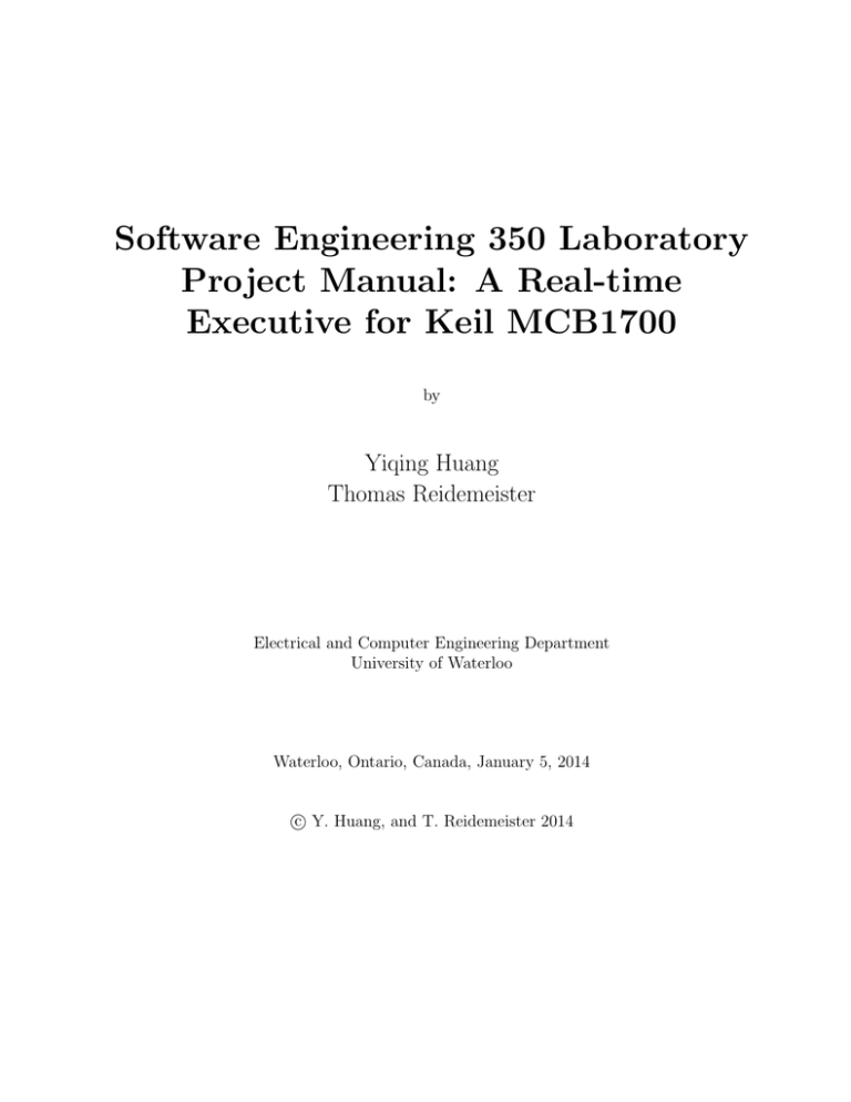 SE350 Project Manual - Electrical and Computer Engineering SE350 Project Manual - Electrical and Computer Engineering