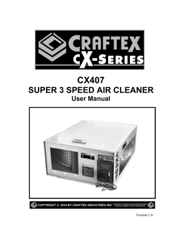 Craftex CX Series CX407 CX SERIES AIR FILTER 3 SPEED Owner Manual | Manualzz