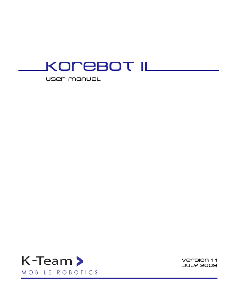 Korebot II - K-Team FTP area Korebot II - K-Team FTP area
