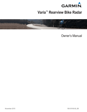 Garmin Varia™ Rearview Radar Owner's Manual | Manualzz Garmin Varia™ Rearview Radar Owner's Manual | Manualzz