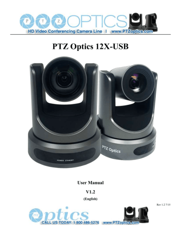 PTZ Optics 12X-USB User manual | Manualzz PTZ Optics 12X-USB User manual | Manualzz