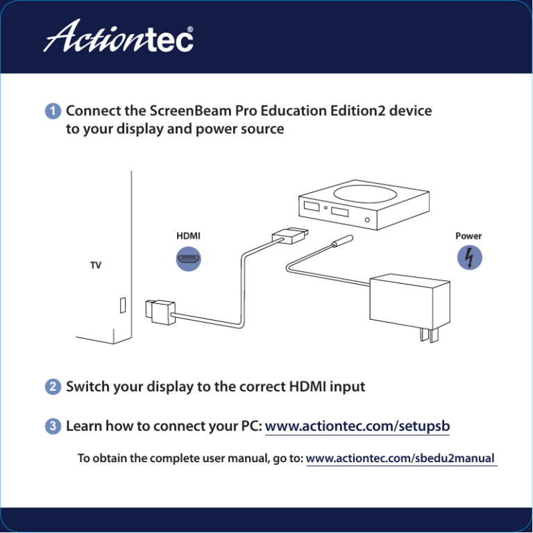Connect the ScreenBeam Pro Education Edition2 device to your Connect the ScreenBeam Pro Education Edition2 device to your