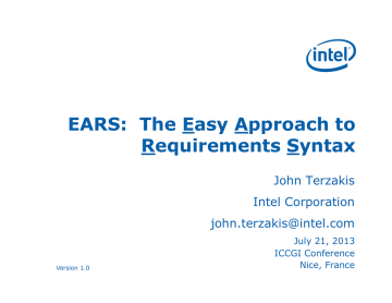 EARS: The Easy Approach to Requirements Syntax | Manualzz