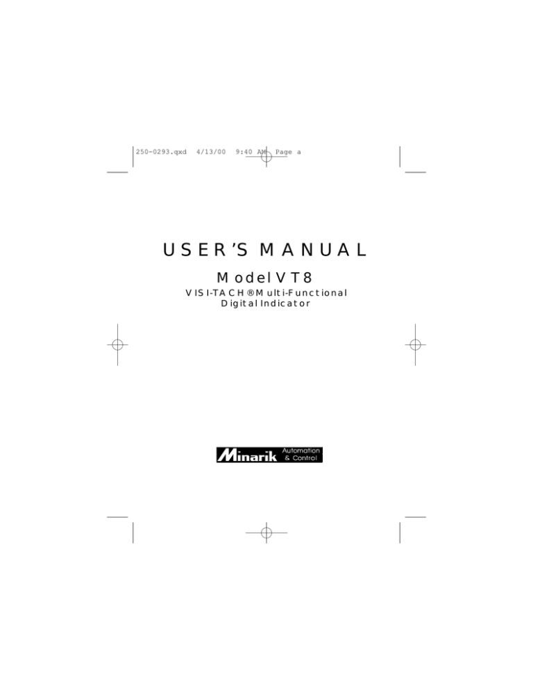 USER`S MANUAL - Minarik Drives USER`S MANUAL - Minarik Drives