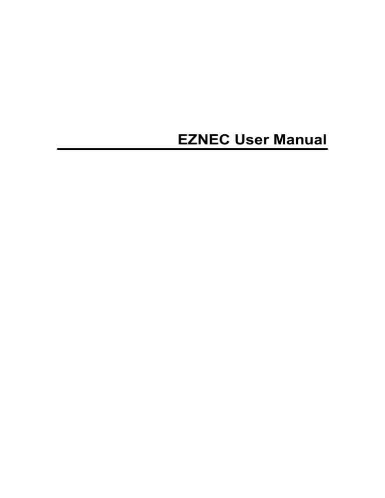 EZNEC User Manual EZNEC User Manual