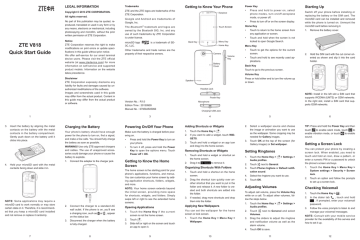 ZTE V818 Quick Start Guide | Manualzz ZTE V818 Quick Start Guide | Manualzz