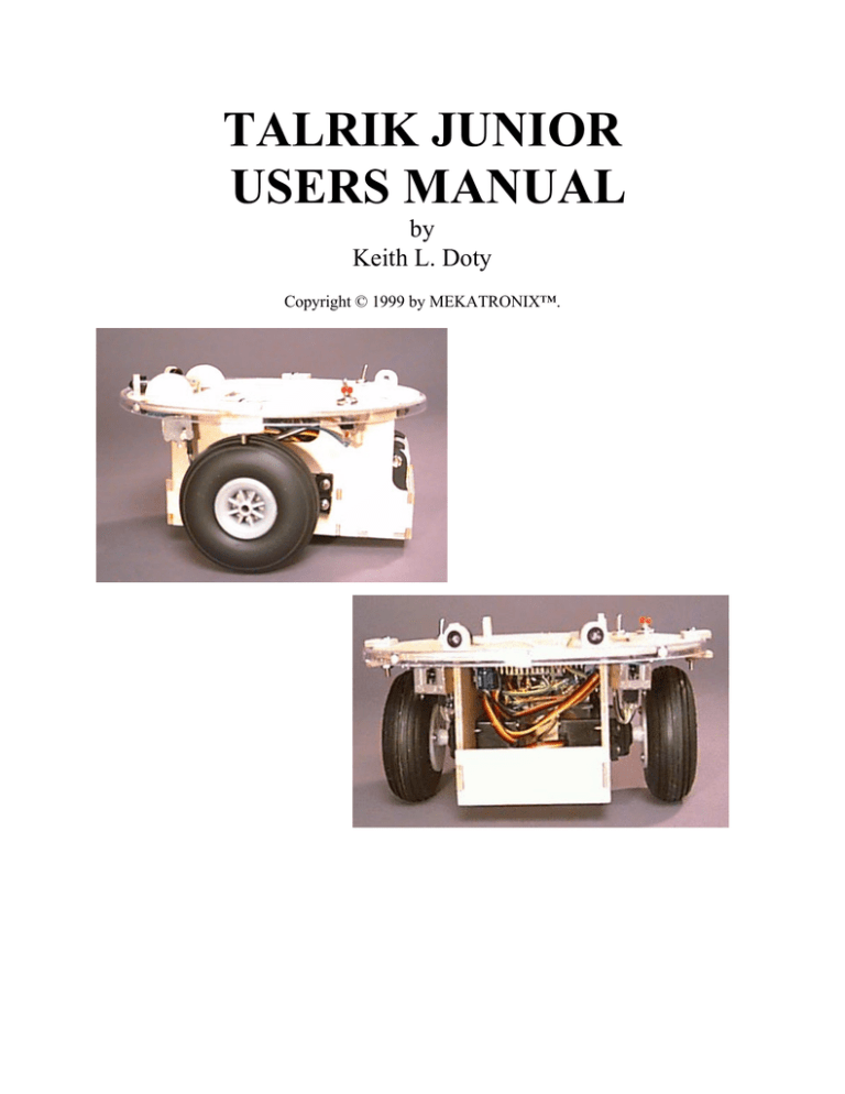TALRIK JUNIOR USERS MANUAL TALRIK JUNIOR USERS MANUAL