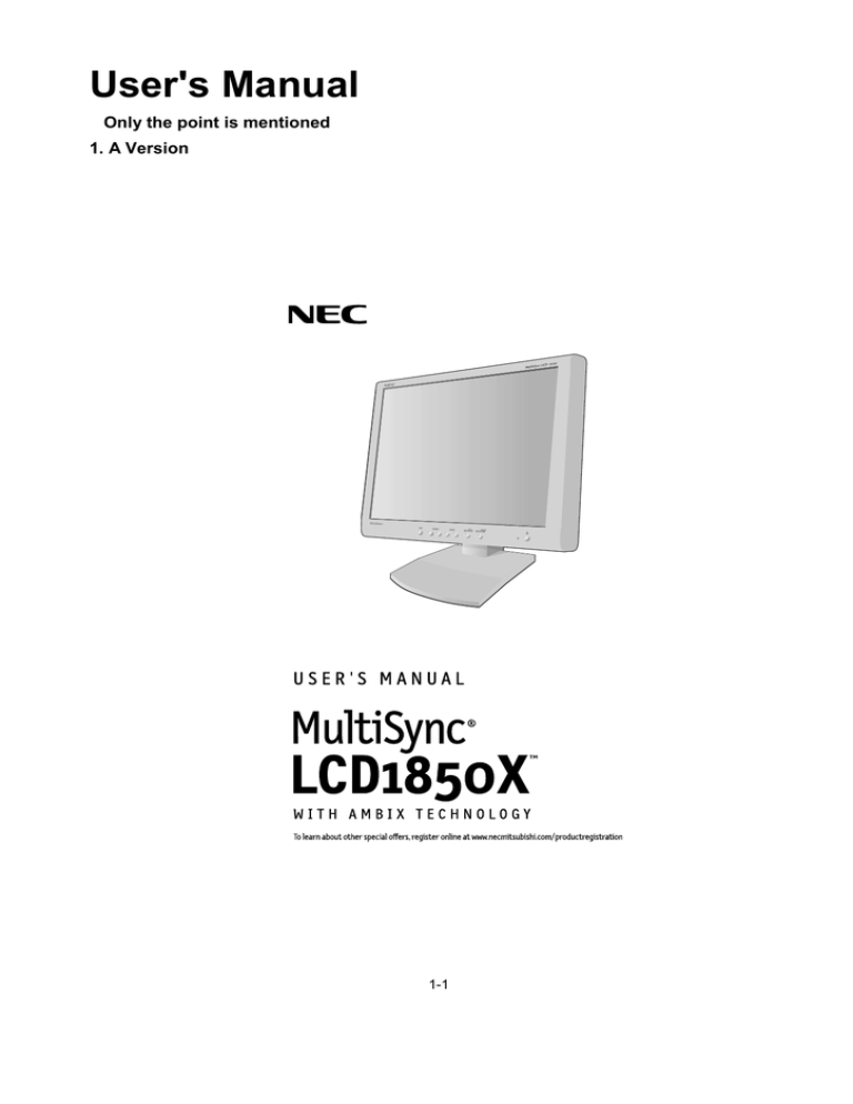 User`s Manual User`s Manual
