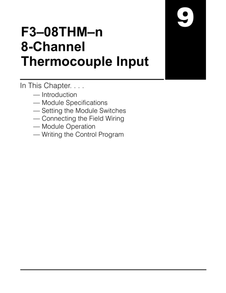 F3–08THM–n 8-Channel Thermocouple Input F3–08THM–n 8-Channel Thermocouple Input