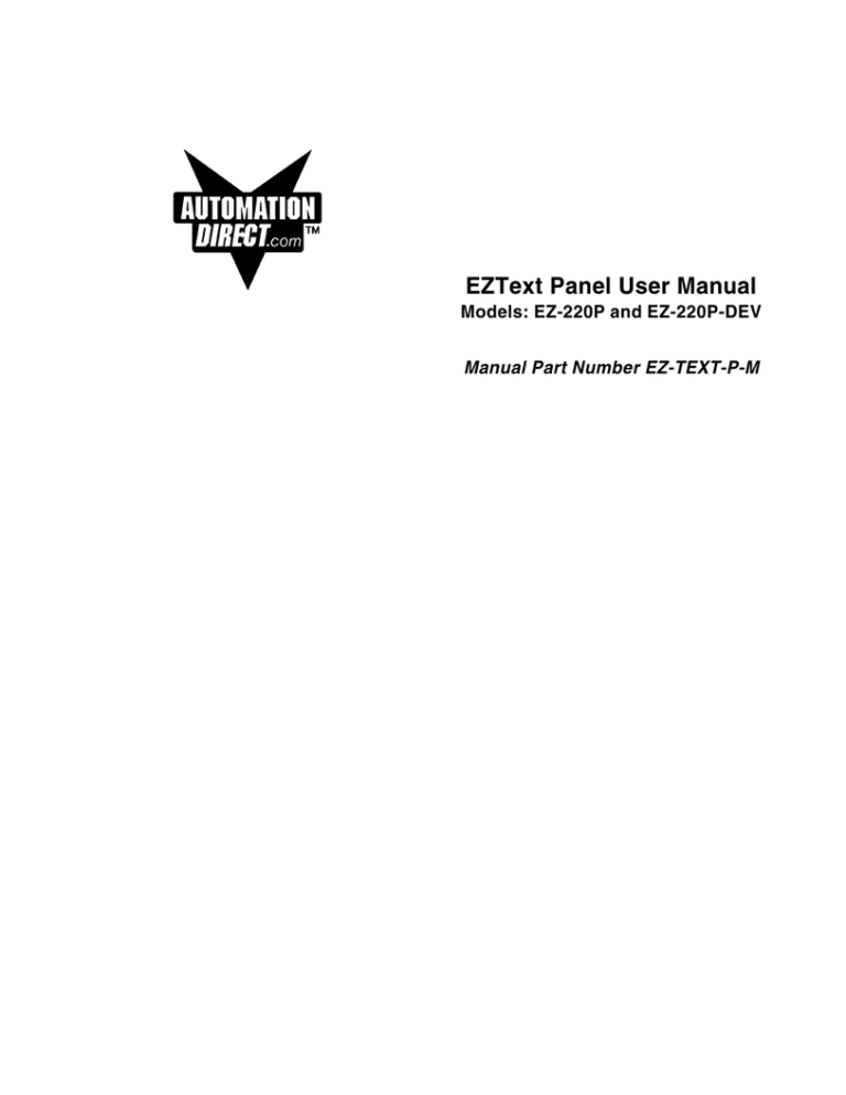 EZText Panel User Manual EZText Panel User Manual