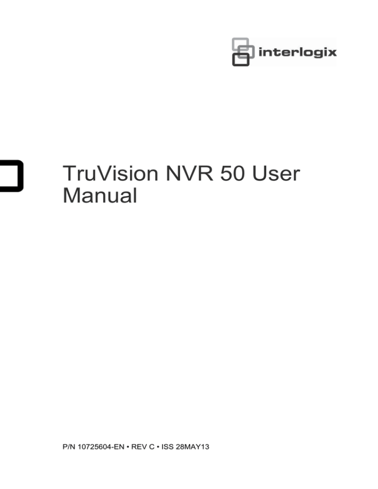 Interlogix TruVision NVR 50 User manual Interlogix TruVision NVR 50 User manual