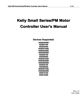 Kelly Motor Controller | Manualzz